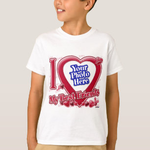 Camiseta Amo o coração vermelho dos meus melhores amigos - 