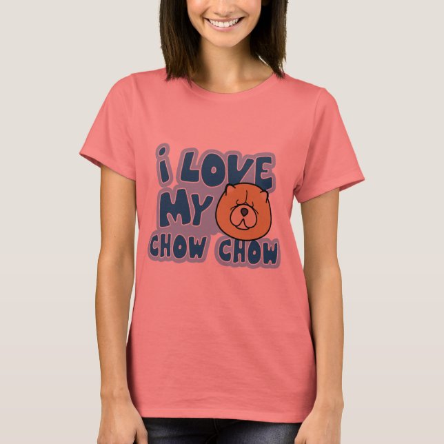 Camiseta Amo o meu Chow Chow Ringer TSirt (Frente)