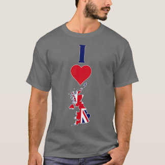 Camiseta Amo o Reino Unido Vertical I Heart UK Flag