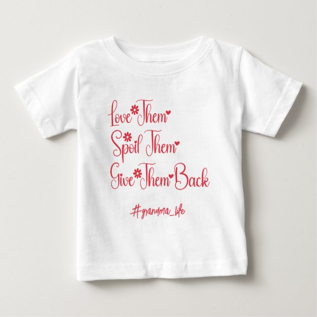 Camiseta Amo-Os E Os Dão De Volta Engraçada Vovó (Frente)