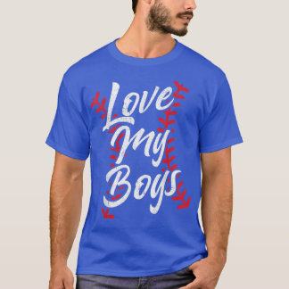 Camiseta Amo Os Meus Meninos Baseball Laces A Avó Bonita Na