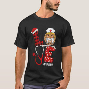 Camiseta Amo Pão de Mel Natal Enfermeira Vida Natal Blusa d