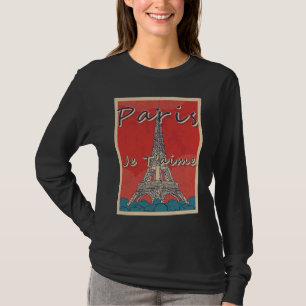 Camiseta Amo Paris Torre Eiffel Bonjour da França com F