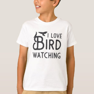 Camiseta Amo Pássaros Assistindo Pássaros Vintage