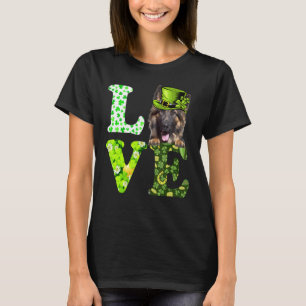 Camiseta Amo Pastor Alemão Dia de São Patrício Trevo Irland