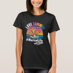 Camiseta Amo prancha de surf na praia de verão para enferme