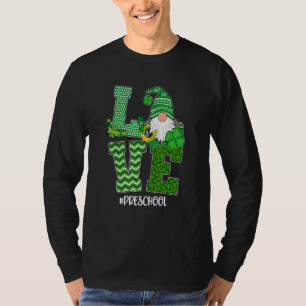 Camiseta Amo Professora Pré-escolar Dia de São Patrício Gno