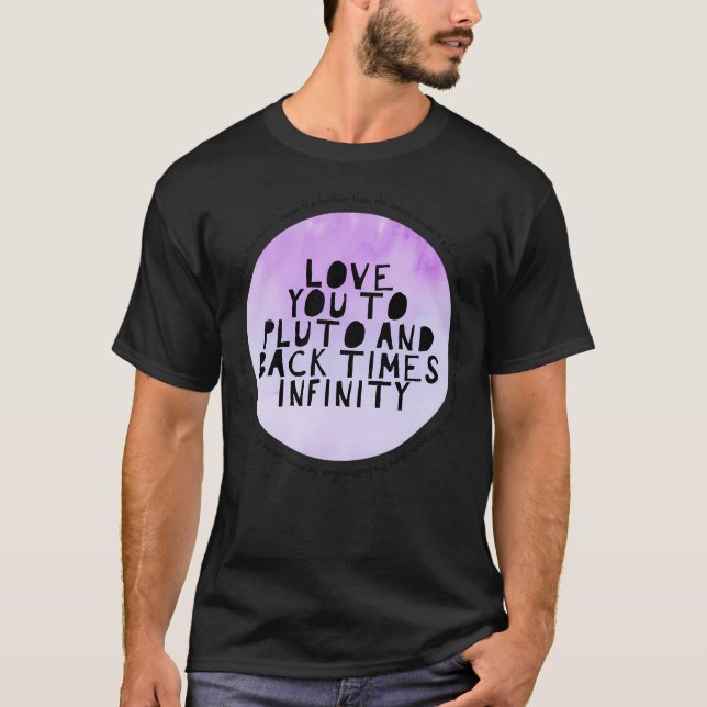 Camiseta Amo-Te A Plutão E Trás Para O Desenho De Aquarela  (Frente)