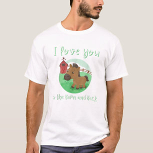 Camiseta Amo-te ao Eque do Cavalo-de-Barn e do Cavalo-de-Tr