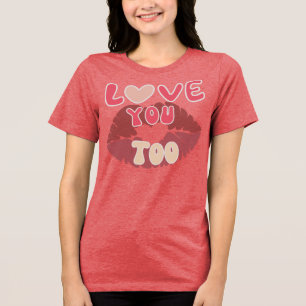 Camiseta Amo-Te Beijar Mark Romanic Lip Impressão Design