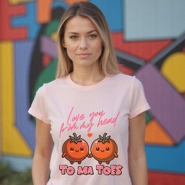Camiseta Amo-Te Dos Meus Tomates De Cabeça Engraçado Kawaii