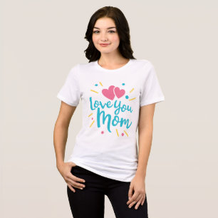 Camiseta Amo-Te Mãe - Design de Tipografia Cardíaca