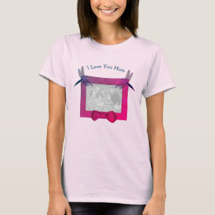 Camiseta Amo-Te Mãe Dragonfly Fotográfica Personalizada
