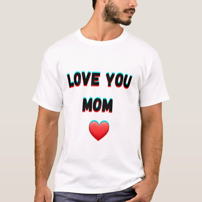 Camiseta Amo-Te Mãe - Tipografia Manuscrita Sensível (Frente)