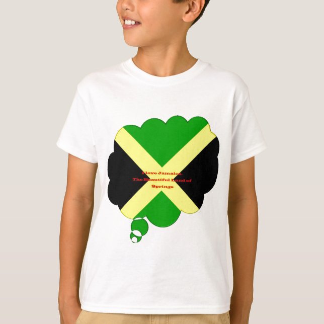 Camiseta Amo Texto Jamaica no Flag Art Impressão (Frente)