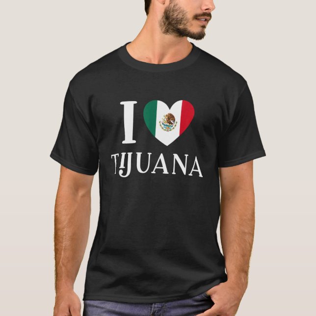 Camiseta Amo Tijuana, Bandeira do México (Frente)
