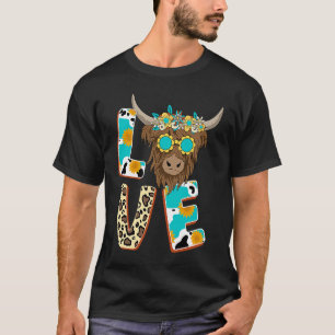Camiseta Amo Vacas das Terras Altas Escocesas  Vaca Girasso