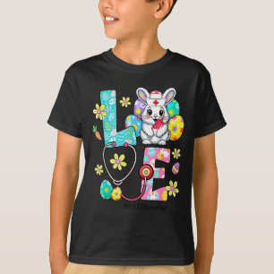 Camiseta Amo vida de enfermeira pacu coelho estetoscópio pá