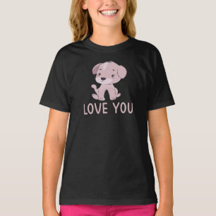 Camiseta Amo Você, Garota que Ama Cachorrinhos