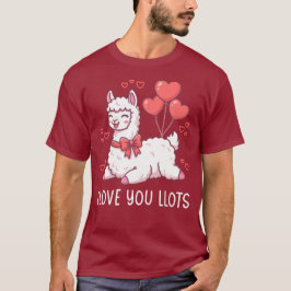 Camiseta Amo Você Muito - Lhama Kawaii do Dia dos Namorados
