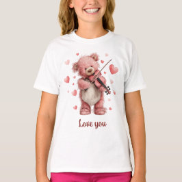 Camiseta Amo Você Teddy com Violino