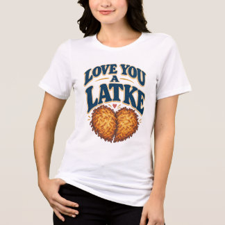 Camiseta Amo Você Um Latke Piada de Hanukkah Panqueca Coraç