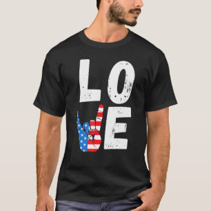 Camiseta Amor 4 De Julho, Sinal De Paz Americano
