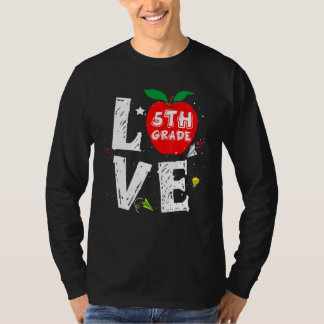 Camiseta Amor 5ª Série Professores de Maçã Fofa Alunos Volt