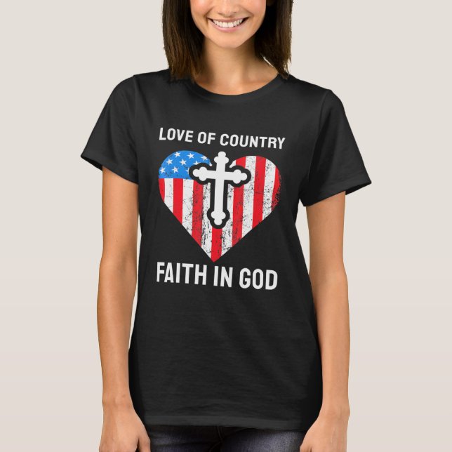 Camiseta Amor À Fé Do País Em Deus (Frente)