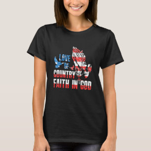 Camiseta Amor À Fé Do País Em Deus 4 De Julho Americano
