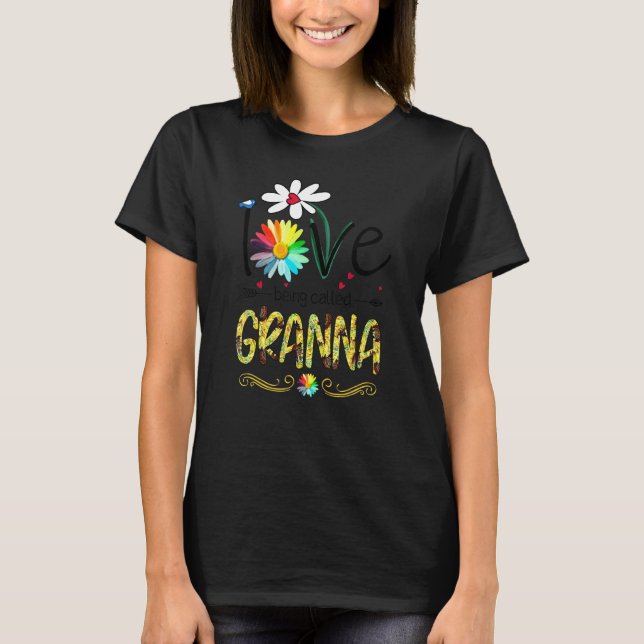 Camiseta Amor A Mães Flores De Borboleta De Granna (Frente)