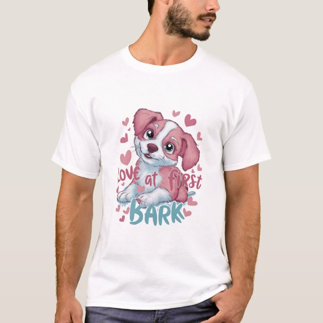 Camiseta Amor à Primeira Latida: Amor de Cachorrinho (Frente)