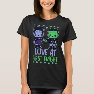 Camiseta Amor À Primeira Medo Kawaii Monstro De Frankenstei