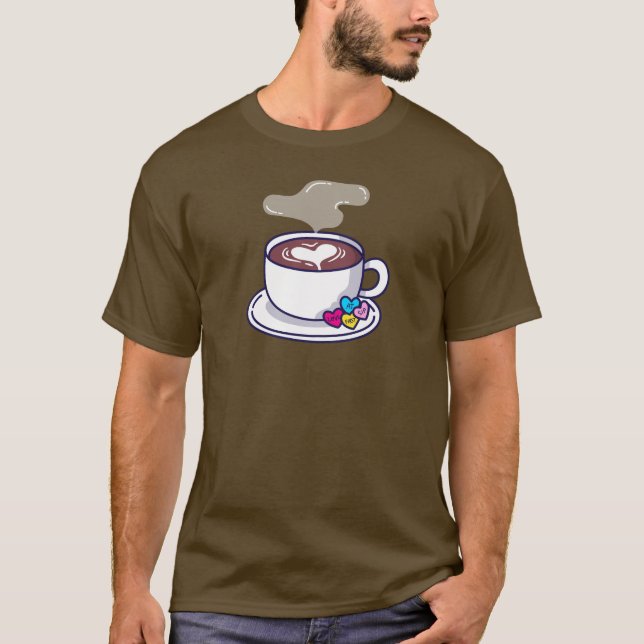Camiseta Amor à primeira xícara - café (Frente)