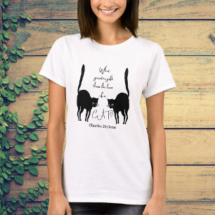 Camiseta Amor a um gato - citação de Charles Dickens