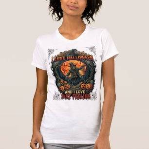 Camiseta Amor Abóbora Da Lua Cheia Espantalho Esqueleto De