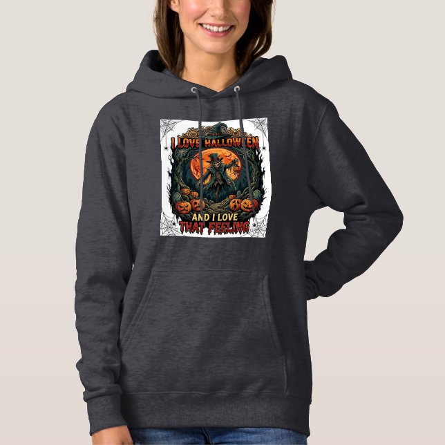 Camiseta Amor Abóbora Da Lua Cheia Espantalho Esqueleto De  (Frente)
