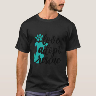 Camiseta Amor Adotar Resgate - Dog Pet Owner Resgate Mãe Ou