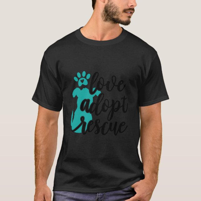 Camiseta Amor Adotar Resgate - Dog Pet Owner Resgate Mãe Ou (Frente)