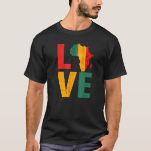 Camiseta Amor África Mapa 12/12 História Negra Homens