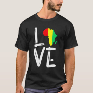 Camiseta AMOR África Mapa da História Negra Mês Homens Mulh