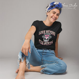 Camiseta Amor Além Do Namorados Osso Crânio Retro Moderno