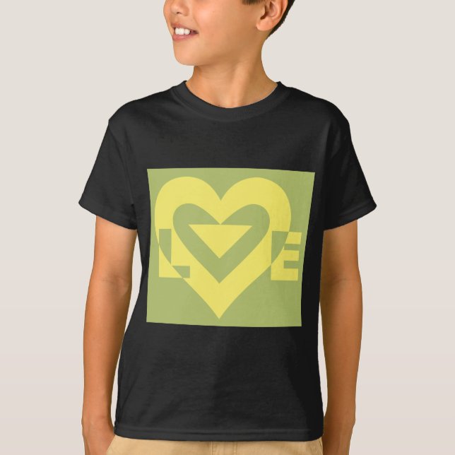 Camiseta Amor Amarelo em Sage Green (Frente)