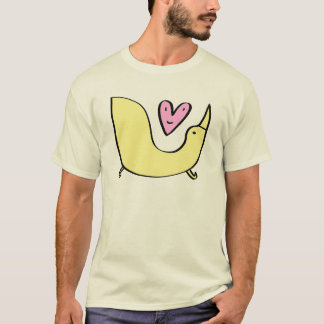 Camiseta Amor amarelo grande do pássaro do amor