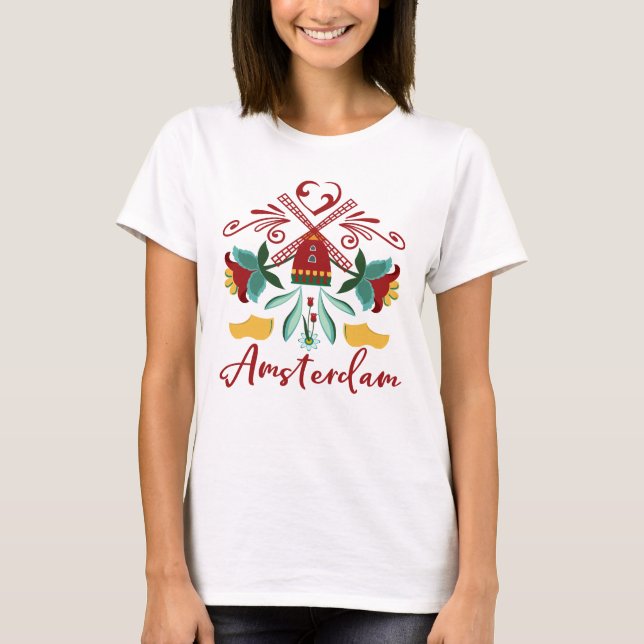 Camiseta Amor Amsterdão, Países Baixos (Holland) (Frente)