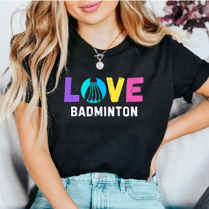 Camiseta Amor ao Badminton   Gráfico Colorido e Marcante de