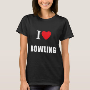Camiseta Amor ao Boliche Coroa de Jogador de Boliche Plano 