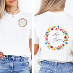 Camiseta Amor ao Chá de panela de Flor Selvagem de Sangue P<br><div class="desc">Este belo design apresenta flores silvestres de aquarela e seu texto personalizado. Adicione seu texto usando o formulário modelo.</div>