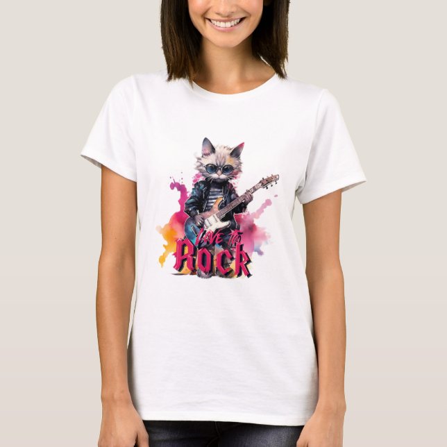 Camiseta Amor ao Gatinho Rock (Frente)