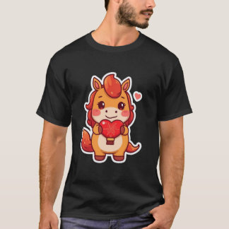 Camiseta Amor ao Primeiro Galope Cavalo de Fogo do Dia dos 